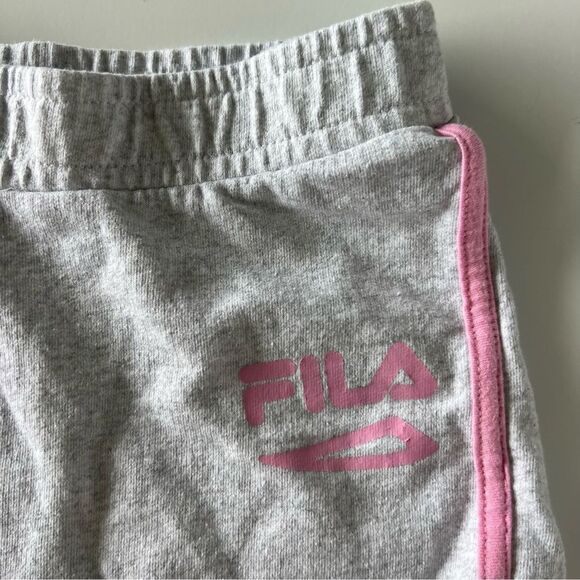 Fila girls size medium 10/12 shorts Gray Grey Pink Logo - Picture 5 of 5